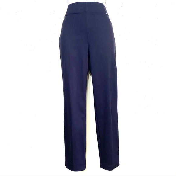 Counterparts BLACK straight leg pants. Pull-on waist 2 back pockets 2 faux front - Picture 4 of 10